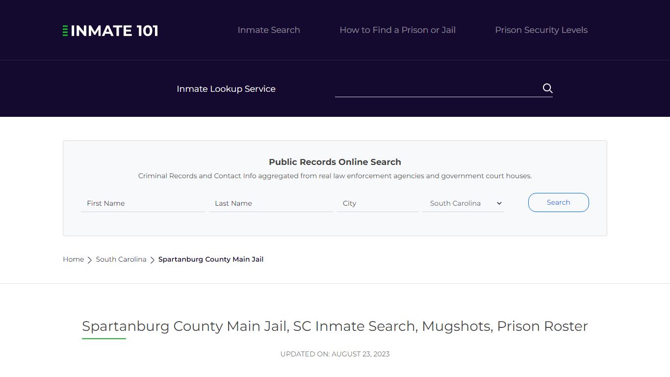 Spartanburg County Main Jail, SC Inmate Search, Mugshots, Prison Roster